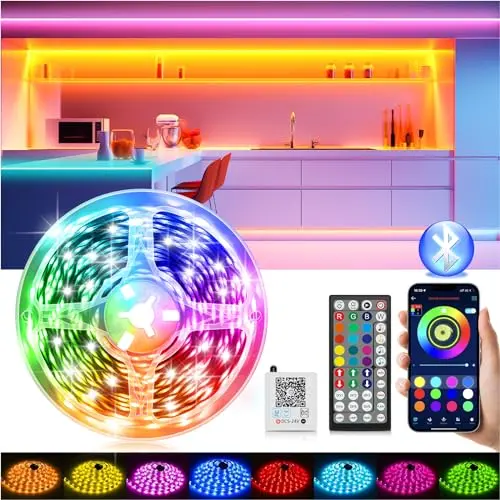15m LED Strip mit Fernbedienung & App - Dimmbar und RGB Farbwechsel für TV Hintergrundbeleuchtung und Party