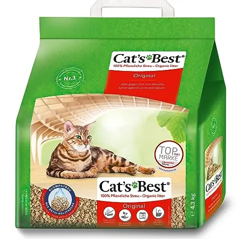Cat's Best Original Katzenstreu, 100 % pflanzlich, 4,3 kg – natürliche Geruchsbekämpfung