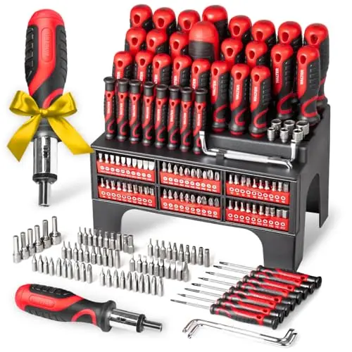 WALTER XXL Schraubendreher- & Bit-Set 100-teilig – Geschenk für Papa und Handwerker – inkl. Präzisions- und Winkelschraubendreher