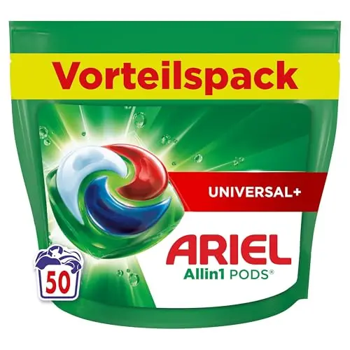 Ariel All-in-1 Waschmittel Pods, 50 Waschladungen, kraftvolle Fleckentfernung