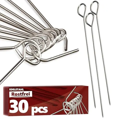 Rouladennadeln – 30er Set aus rostfreiem Edelstahl, 10 cm – Stabil und perfekt für leckere Rouladen