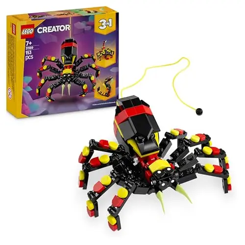 LEGO Creator 3in1 Wilde Tiere: Überraschungsspinne, Skorpion oder Schlange – Bauset für Kinder ab 7 Jahre