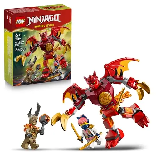 LEGO NINJAGO Kais Drachen-Mech Battle Set – Ninja Spielzeug für Kinder ab 6 Jahre