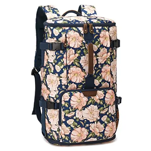G-FAVOR Rucksack Damen - Vintage Canvas Reiserucksack für 15,6-17,3 Zoll Laptop, Ideal für Reisen, Arbeit und Freizeit