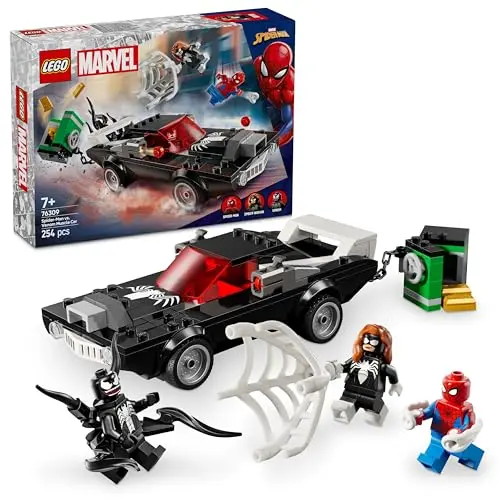 LEGO Marvel Spider-Man Mech vs. Venom - Auto Spielzeug mit 3 Minifiguren - Geschenk für Jungen und Mädchen ab 7 Jahren
