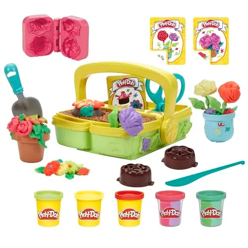 Play-Doh Blumenspaß Spielset – Kreatives Bastelset für Kinder ab 3 Jahren mit bunten Blumen und Modelliermasse
