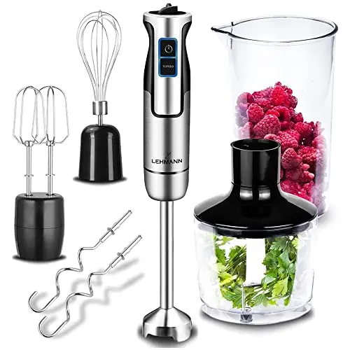 Lehmann Chowmei Stabmixer Set 1200 W | Multifunktions Pürierstab mit Zubehör