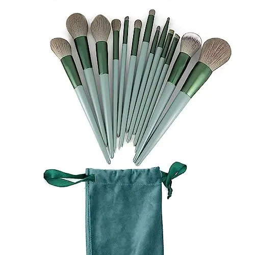 SJBAUTYO 13-teiliges Make-up Pinsel Set, professionelles Kosmetikpinsel Kit für Foundation, Blush und Lidschatten