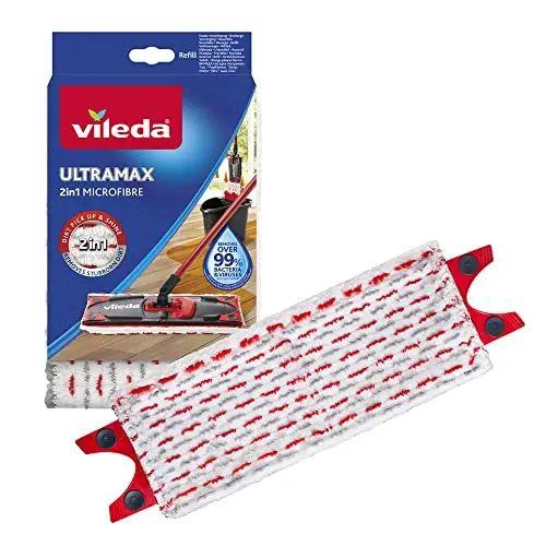 Vileda Ultramax Ersatzbezug für Bodenwischer | Mikrofaser Wischmopp-Bezug für Hartböden | Waschmaschinengeeignet | 1 Stück