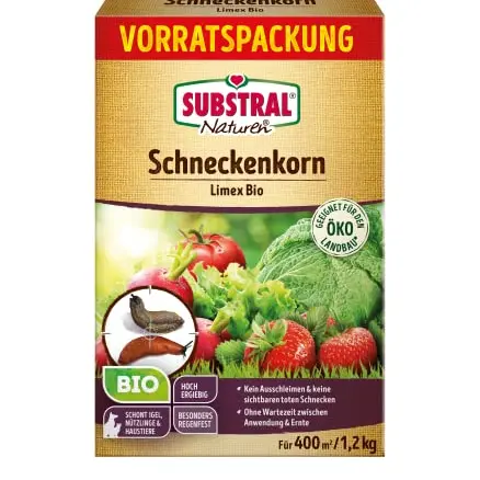 Substral Naturen Schneckenkorn Bio, regenfestes Ködergranulat zur Schneckenbekämpfung, 1,2 kg für 400 m²
