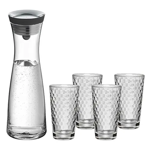 WMF Basic Wasserkaraffe-Set 5-teilig mit 1l Karaffe und 4 Gläsern 275ml