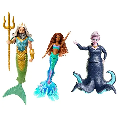 DISNEY Arielle, die Meerjungfrau - König Triton, Ursula und Arielle, bewegliche Figuren mit Accessoires, ab 3 Jahren