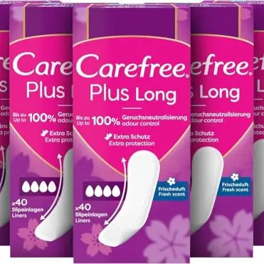 Carefree Plus Long Slipeinlagen mit Frischeduft, extra lange für optimalen Schutz, 200 Stück
