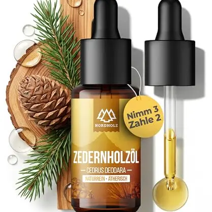 NORDHOLZ® Zedernholzöl – Ätherisches Öl für Sauna, Diffusor & Aromatherapie