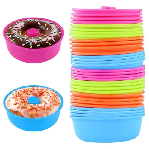 SamanthaHall Ltd 32er Donut-Silikonform, antihaftbeschichtet, wiederverwendbar, Back- und Muffinform, perfekt für Cupcakes, Kuchen, Plätzchen und Pudding