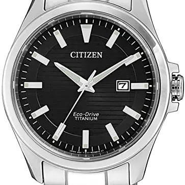 Citizen Herren Eco-Drive Uhr mit Titan Armband, Silber
