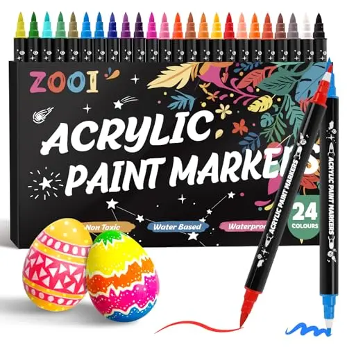 ZOOI Ostergeschenke für Kinder - 24 wasserfeste Acrylstifte für Bastelprojekte - Geschenke für Mädchen von 4-12 Jahren