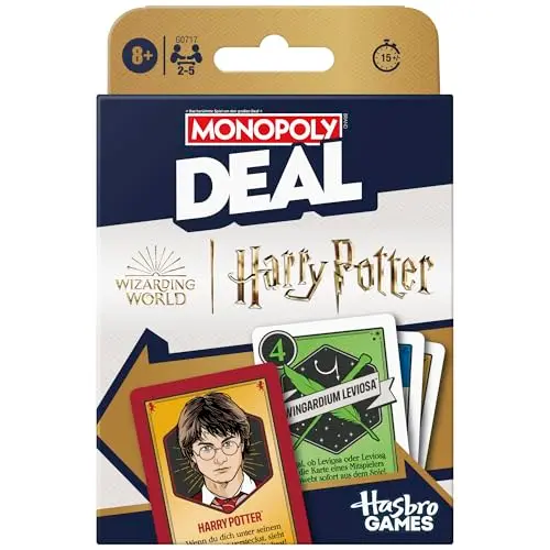 Monopoly Deal: Harry Potter Kartenspiel - Für 2-5 Spieler ab 8 Jahren, Familien- und Zauberspiele für Fans der Wizarding World