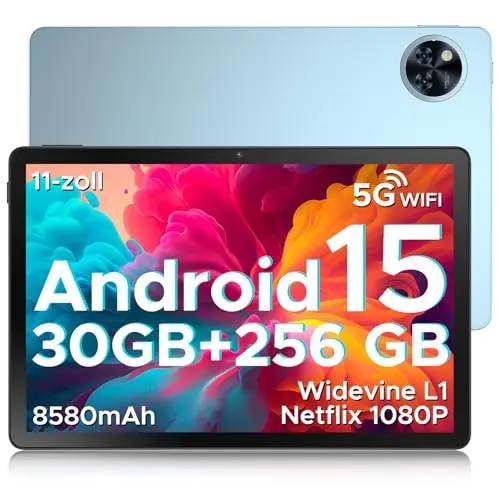 DOOGEE U11 Pro Android Tablet 11 Zoll, 30GB RAM, 256GB ROM, 8580mAh, 90Hz Display, 5G WiFi, GPS, Face ID
