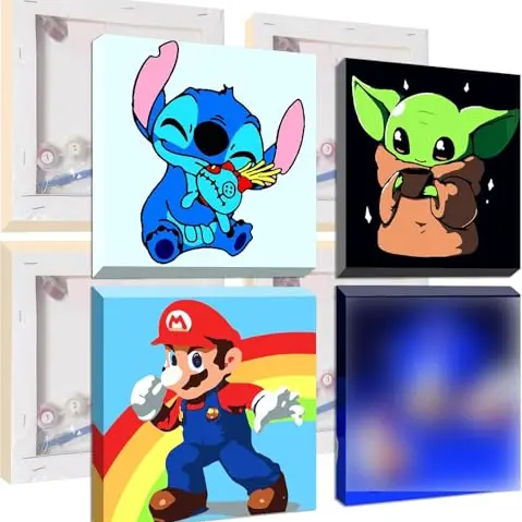 SOMHORN Malen nach Zahlen für Erwachsene und Kinder 8-12 Jahre, 4er Set, DIY Acryl-Ölgemälde mit Rahmen
