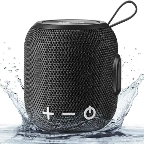 SANAG M7 Tragbarer Bluetooth-Lautsprecher, Wasserdicht, 24 Std. Wiedergabe, 360° Stereo-Audio, Schwarz