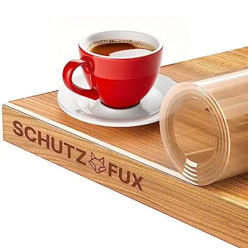 SCHUTZ-FUX Tischfolie 2mm transparent - Abwaschbare Tischdecke, verschiedene Größen, Made in Germany (95 x 180)