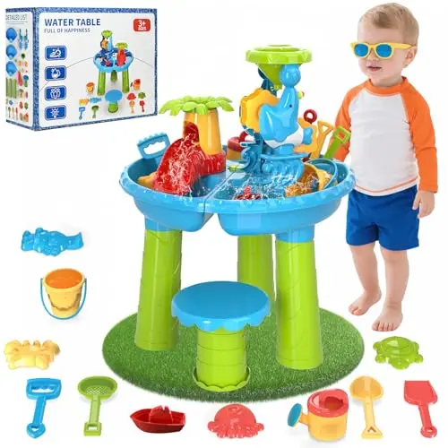 Apritsce Wasserspieltisch für Kinder, wetterfest & vielseitig, ab 1 Jahr, optimal für Strand, Sommer & Outdoor-Aktivitäten