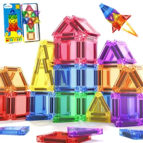 Magnetische Bausteine für Kinder, Magnetblöcke, Montessori Spielzeug für Jungen und Mädchen, 3 bis 8 Jahre