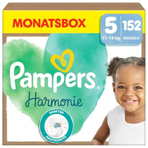 Pampers Harmonie Windeln Größe 5, 152 Stück, sanfter Hautschutz