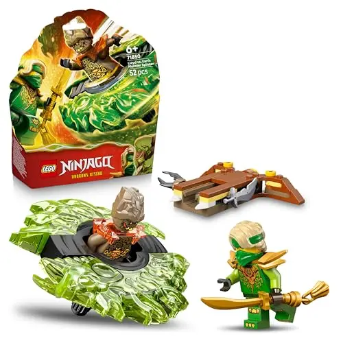 LEGO NINJAGO Lloyd vs. Erdmonster-Spinner - Ninja Spielzeug mit Kampfkreiseln und 2 Minifiguren - Geschenk für Kinder ab 6 Jahren