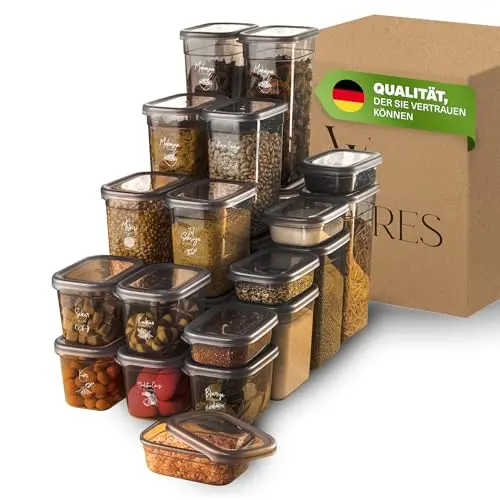 Viwares luftdichte Vorratsdosen Set | 25er BPA-frei | Praktische Aufbewahrungsbox für Lebensmittel