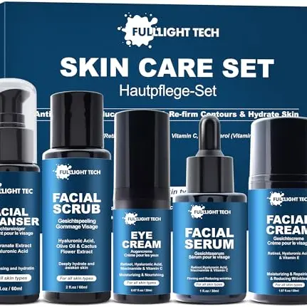 Weihnachtsgeschenk für Männer: Anti-Aging Hautpflege Set mit Retinol und Hyaluronsäure