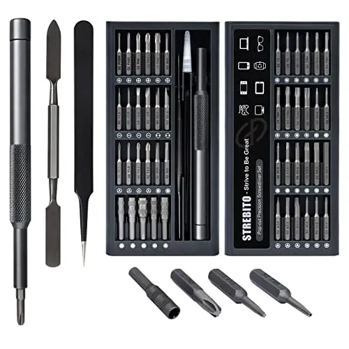 STREBITO 50-in-1 Micro Schraubendreher Set für Elektronik - Reparaturset für Computer, iPhone, Macbook, PS4, PS5