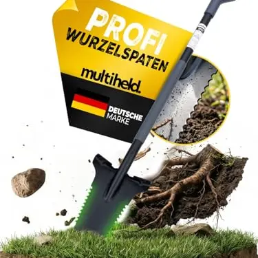 Garten-Spaten 120 cm mit Wurzelsäge, ergonomischer Griff, extra breite Trittkante, robustes Werkzeug