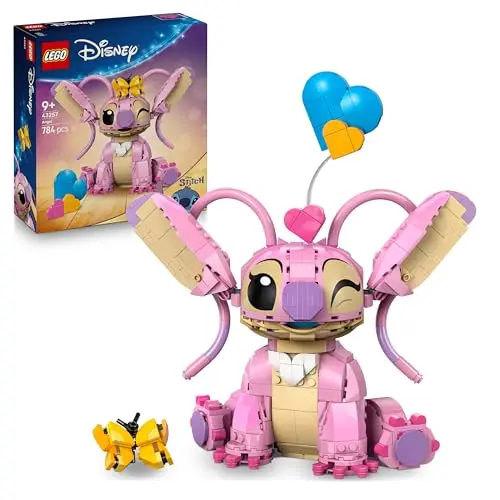 LEGO Disney Angel - Lilo & Stitch Spielzeugset mit Herzballons und Schmetterling - Kreatives Geschenk für Fans ab 9 Jahren
