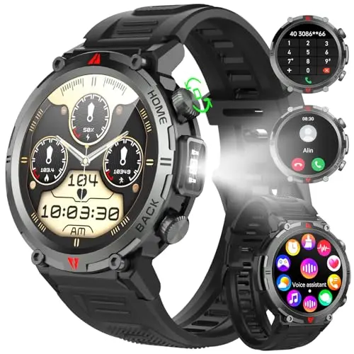 IFMDA Smartwatch für Herren - 1,45 Zoll Touchscreen, Fitnessuhr mit 110+ Sportmodus, Herzfrequenz- und Schlafmonitor, für iOS und Android