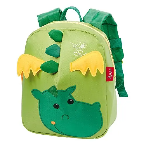 SIGIKID Mini Rucksack Drache für Kinder, empfohlen ab 2 Jahren, Grün, 24 cm