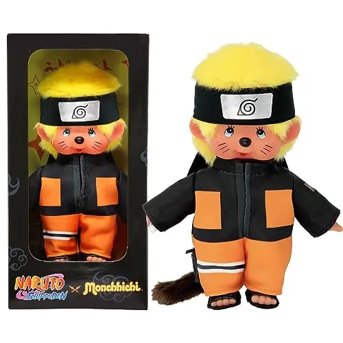 BANDAI Monchhichi Naruto Shippuden - Superweiches Kuscheltier 20 cm für Kinder ab 2 Jahren