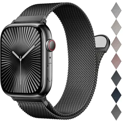 EPULY Milanese Ersatzarmband für Apple Watch 38-49mm, Magnetisches Edelstahl-Armband für iWatch Series 1-10