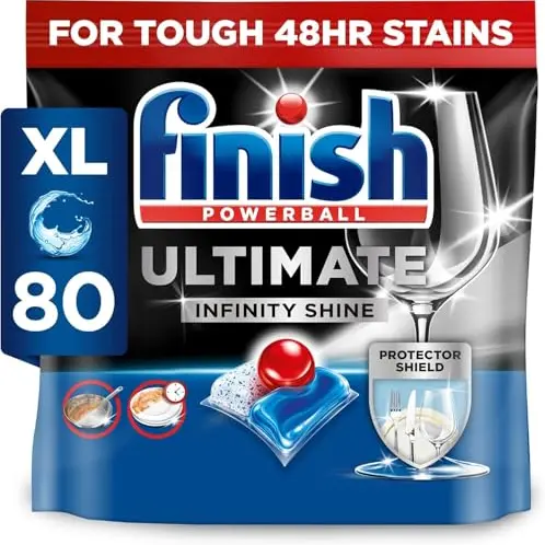 Finish Ultimate Infinity Shine Spülmaschinentabs – 80 Tabs für Tiefenreinigung und Glanz
