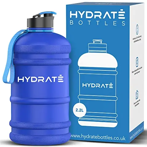 Hydrate XL Jug, BPA-freie, auslaufsichere Wasserflasche, 2,2 l, ideal für Fitness, Sport und unterwegs, mattblau