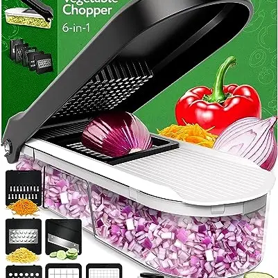 6-in-1 Gemüseschneider Mandoline - Kompakter Hobel für Gemüse, Obst und Käse - Weiß