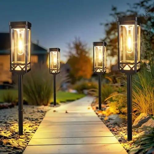 BUCASA Solarlampen für Außen 6 Stück - Helle Solarleuchten mit 1000mAh Batterie, IP65 Wasserdicht, ideal für Garten und Balkon