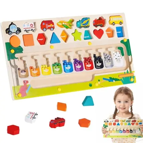 ilauke Montessori Spielzeug für 3-4 Jahre - Magnetisches Motorikspielzeug mit Zahlen und Farben, Lernspiele für Jungen und Mädchen