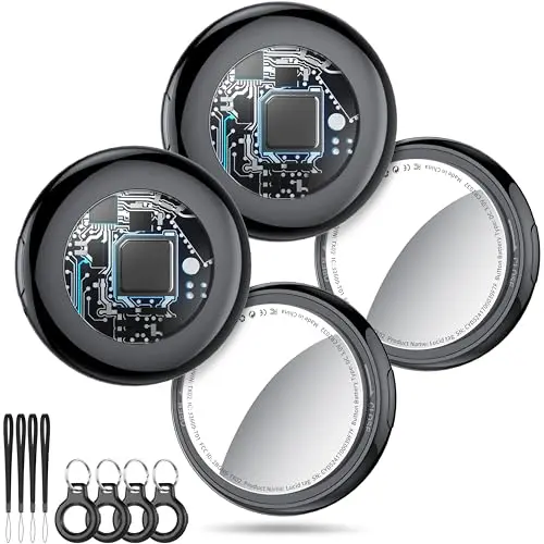 Tukio Air Tags 4er Pack Schwarz - Smart Key Finder für Schlüssel und Taschen