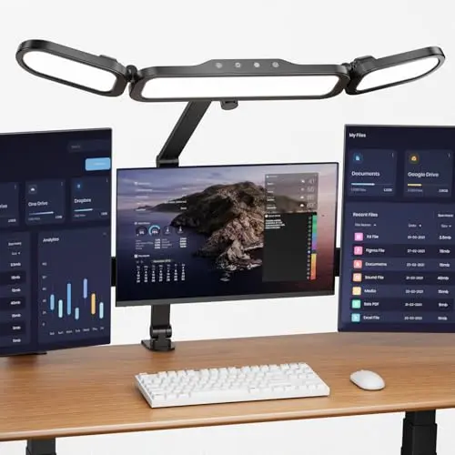 NUERPO Schreibtischlampe mit Klemme, dimmbar und verstellbar für das Home Office, moderne LED-Tischlampe