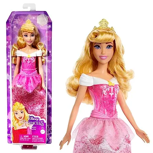Mattel Disney Prinzessin Aurora - Puppe mit Outfit und Diadem, lange Haare zum Frisieren