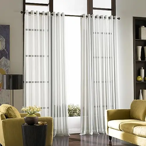 Curtainworks Soho Voile Grommet Panel 59x132" - Winter White