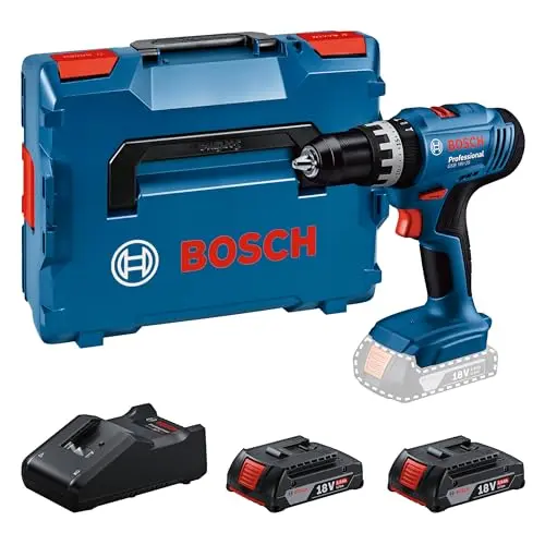Bosch Professional 18V Akku-Bohrschrauber GSB 18V-25 mit 2 Akkus GBA 2,0 Ah und L-BOXX