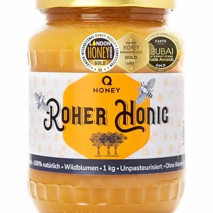 Q Honey – Wildblütenhonig vom Imker, geprüft & international anerkannt, 1 kg